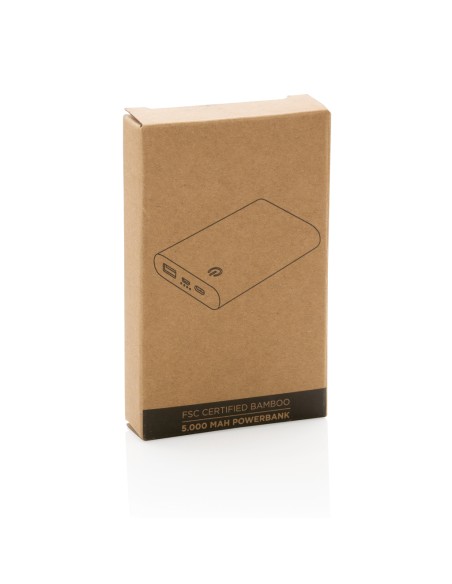 Powerbank da 5.000 mAh in bambù